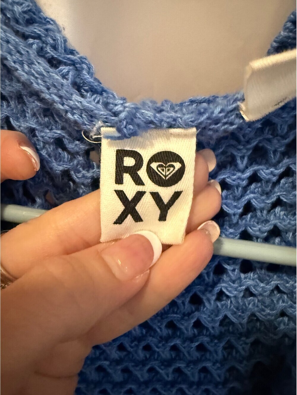 Roxy Women's Blue Open Knit Hooded Cardigan Size S - Picture 4 of 4
